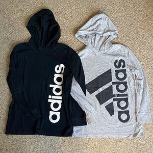 Adidas Black and Gray Logo Hoodies